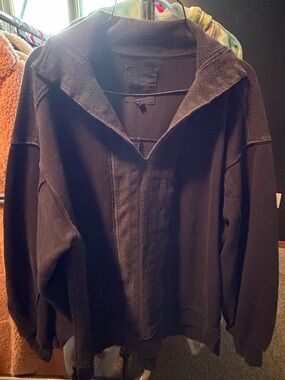 Aerie Casual Navy Oversized Sweatshirt with collar